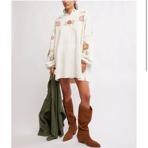 NWT FREE PEOPLE We The Free Graphic We Hoodie / Ivory Combo Medium